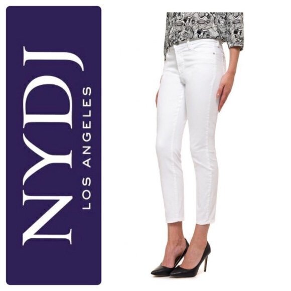 NYDJ Clarissa Colored Stretch Ankle Skinny Jeans In‎ Optic White Womens Size 6 - Picture 1 of 14